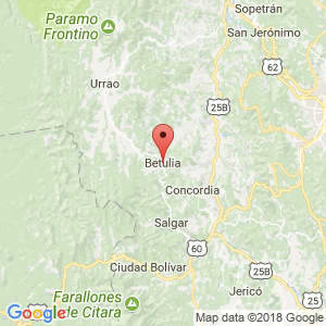 Localización de Betulia en Antioquia