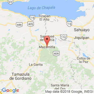 Localización de Mazamitla en Jalisco Localización de Mazamitla en Jalisco