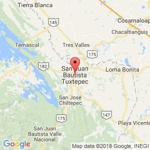 Localización de San Juan Bautista Tuxtepec en Oaxaca
