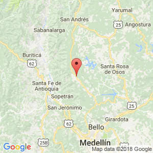Localización de Belmira en Antioquia