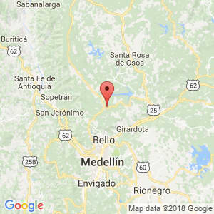 Localización de San Pedro de los Milagros en Antioquia