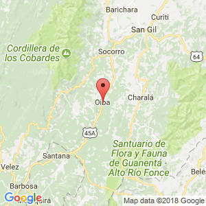 Localización de Oiba en Santander