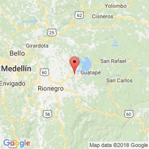Localización de El Peñol en Antioquia