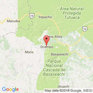 Localización de Ocampo en Chihuahua