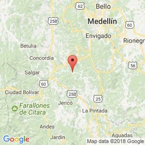 Localización de Venecia en Antioquia