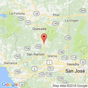 Localización de Zarcero en Alajuela