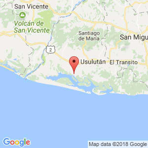 Localización de Puerto El Triunfo en Usulután