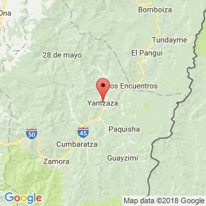 Localización de Yantzaza en Zamora Chinchipe