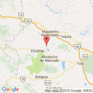 Localización de San Juanito de Escobedo en Jalisco
