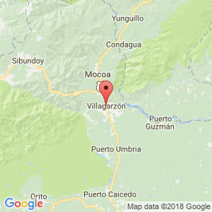 Localización de Villa Garzón en Putumayo