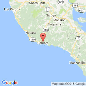 Localización de Sámara en Guanacaste
