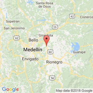Localización de Guarne en Antioquia