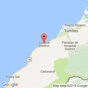 Localización de Zorritos en Tumbes