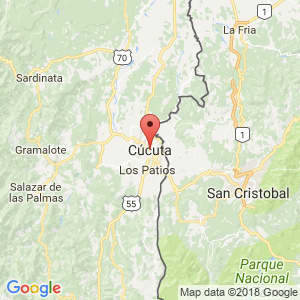 Localización de Cúcuta en Norte de Santander