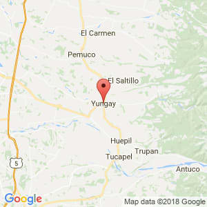 Localización de Yungay en Biobío