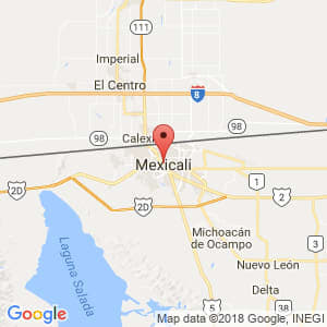 Localización de Mexicali en Baja California