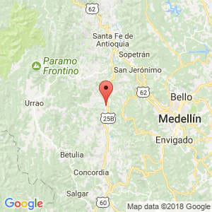 Localización de Anza en Antioquia