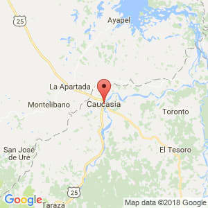 Localización de Caucasia en Antioquia