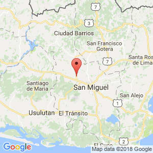 Localización de Moncagua en San Miguel