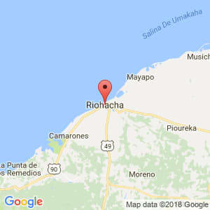 Localización de Riohacha en La Guajira
