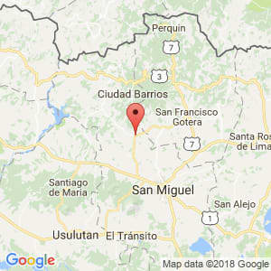 Localización de Chapeltique en San Miguel