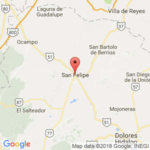 Localización de San Felipe en Guanajuato