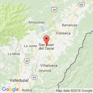 Localización de San Juan del Cesar en La Guajira