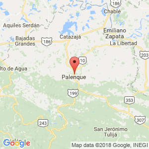 Localización de Palenque en Chiapas