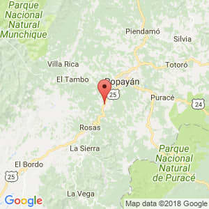 Localización de Timbío en Cauca