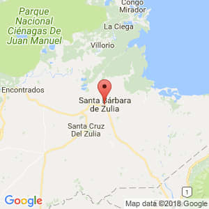 Localización de Santa Bárbara del Zulia en Zulia