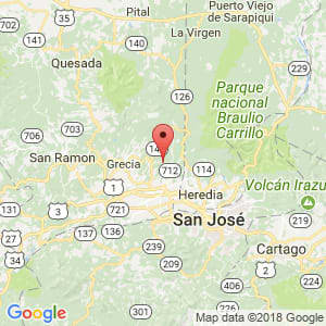 Localización de Sabanilla en Alajuela