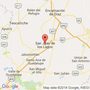 Localización de San Juan de los Lagos en Jalisco
