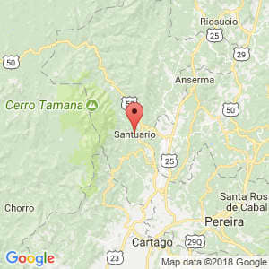 Localización de Santuario en Risaralda