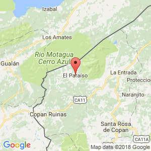 Localización de El Paraíso en Copán