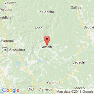 Localización de Amalfi en Antioquia