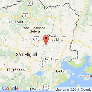 Localización de Yucuaiquín en La Unión