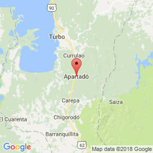 Localización de Apartadó en Antioquia