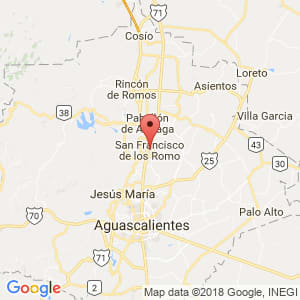Localización de San Francisco de los Romo en Aguascalientes