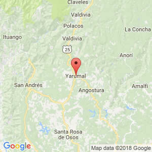 Localización de Yarumal en Antioquia