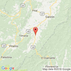 Localización de Suaza en Huila