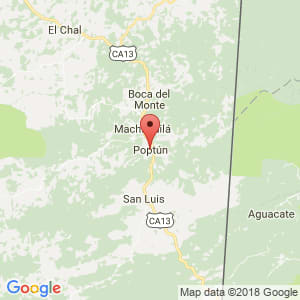 Localización de Poptún en Petén