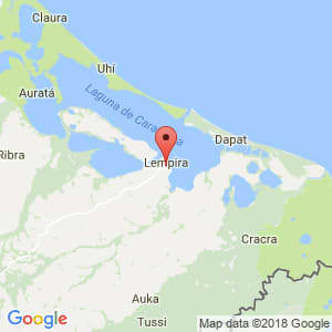 Localización de Puerto Lempira en Gracias a Dios