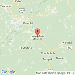 Localización de José María Morelos en Quintana Roo