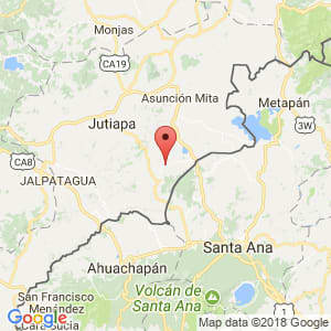 Localización de Atescatempa en Jutiapa
