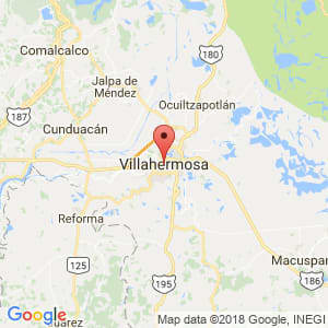 Localización de Villahermosa en Tabasco