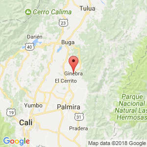 Localización de Ginebra en Valle del Cauca