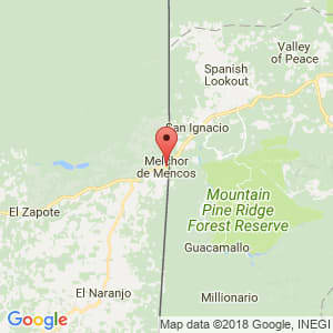 Localización de Melchor de Mencos en Petén