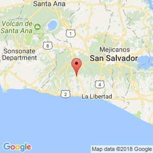 Localización de Tamanique en La Libertad