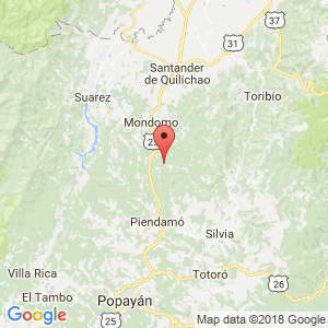 Localización de Siberia en Cauca