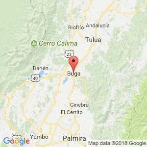 Localización de Buga en Valle del Cauca